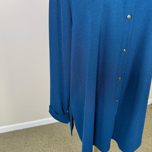 Susan Graver Passport Knit Button Up Long Shirt US Women's 2X Plus - Picture 6 of 7